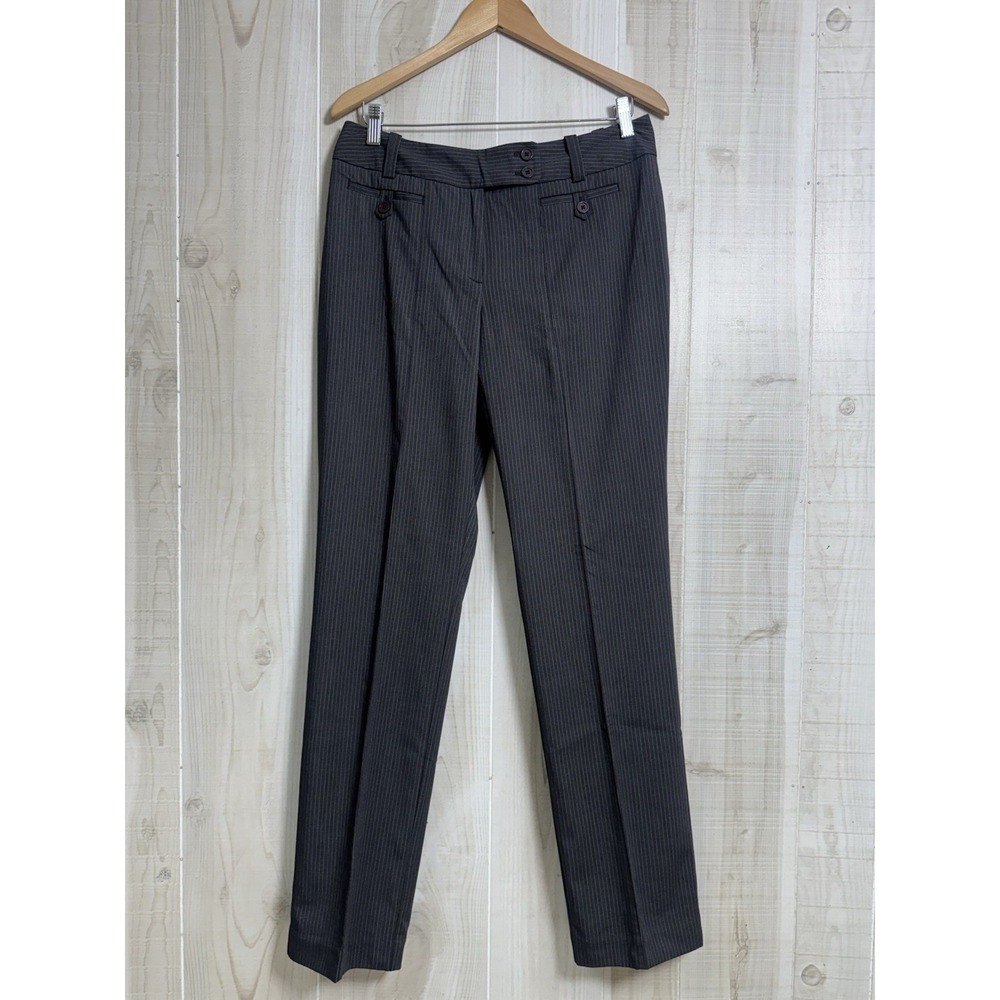 Worthington Grey Pinstriped Trouser Pants 8 Modern Fit Career Academia
